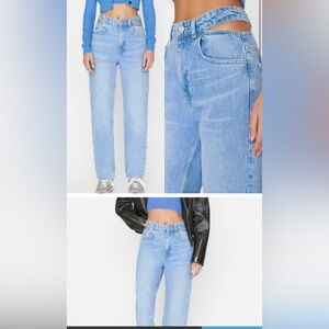 FRAME cut-out straight-leg jeans - Blue